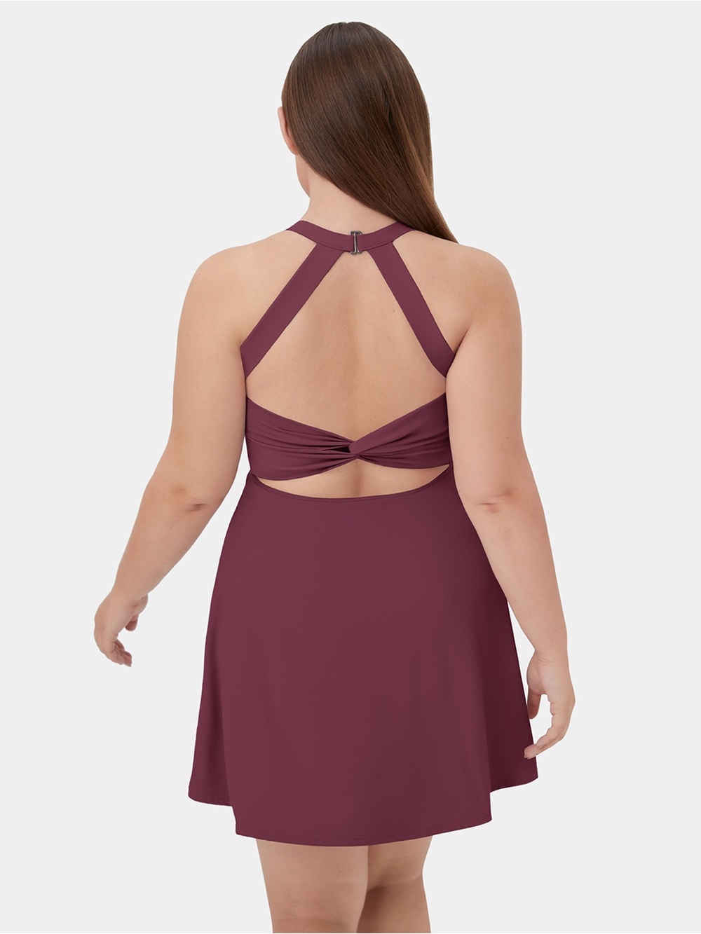 HALARA Backless Cut Out Twisted Side Pocket, Barre Ballet Dance Dress